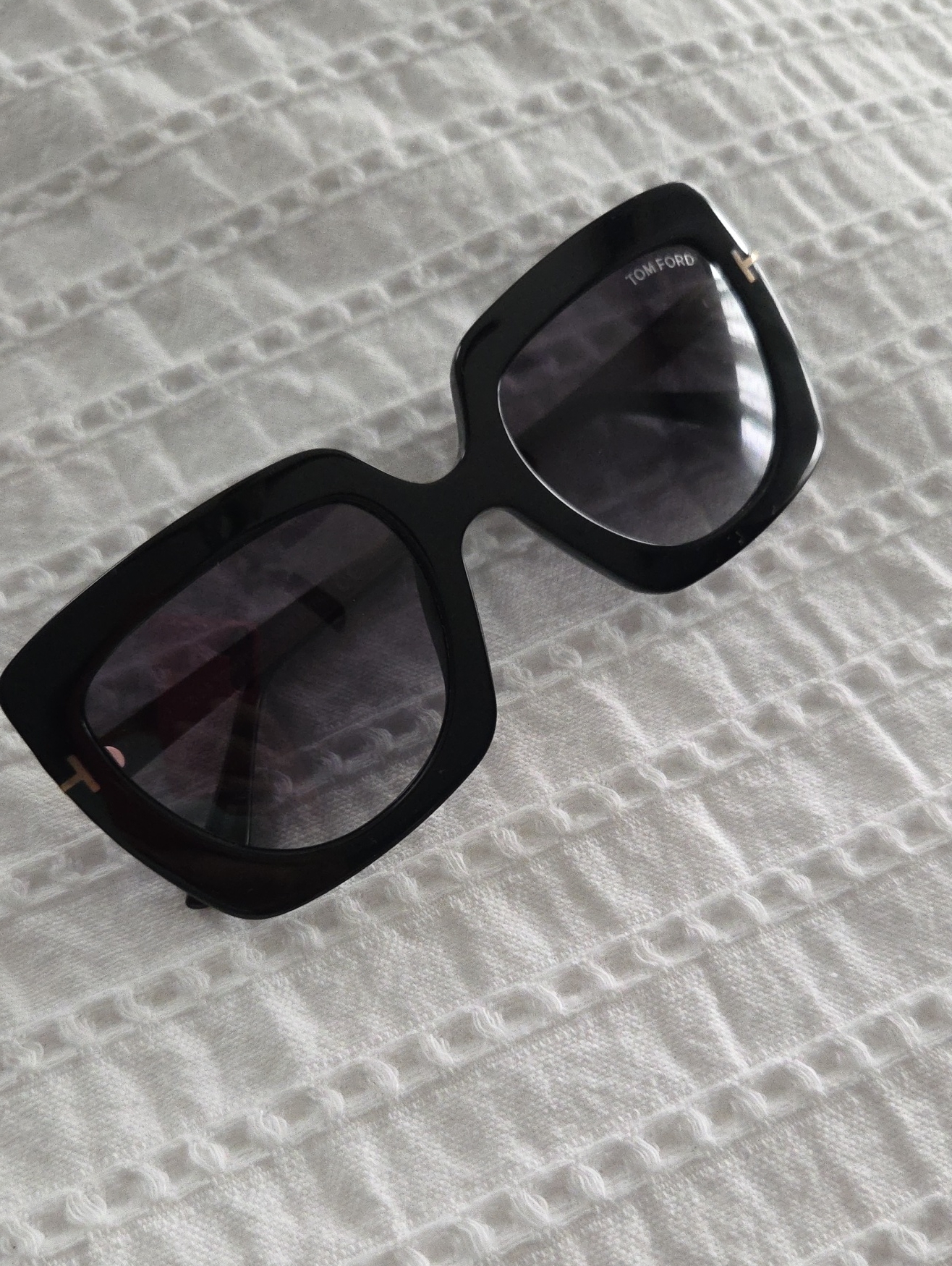 Tom Ford Jasmine Black Oversized Square Sunglasses With Dark Gray Lenses